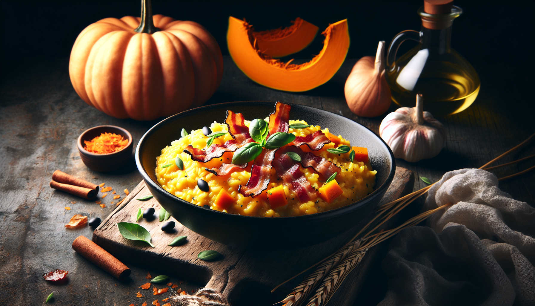 risotto alla zucca e pancetta